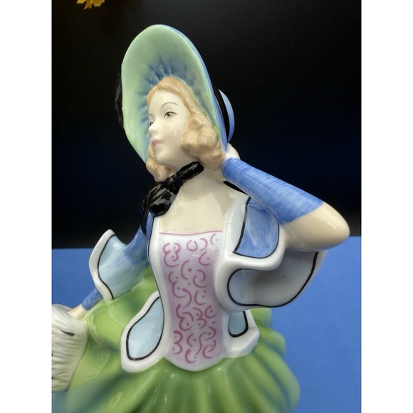 Royal Doulton "Autumn Breeze" HN5272 Pretty Ladies Series Blue & Green Gown 7"H - Picture 12 of 17